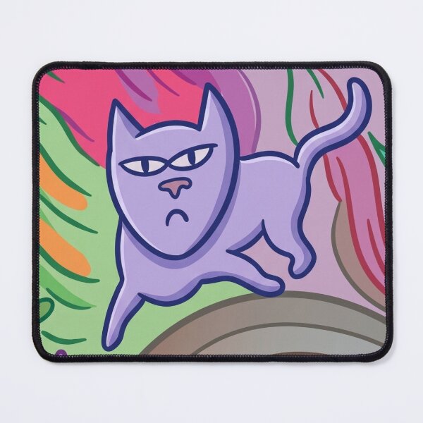 Item preview, Grumpy Purple Cat in Trippy Dreamland designed and sold by BrynjáShop.