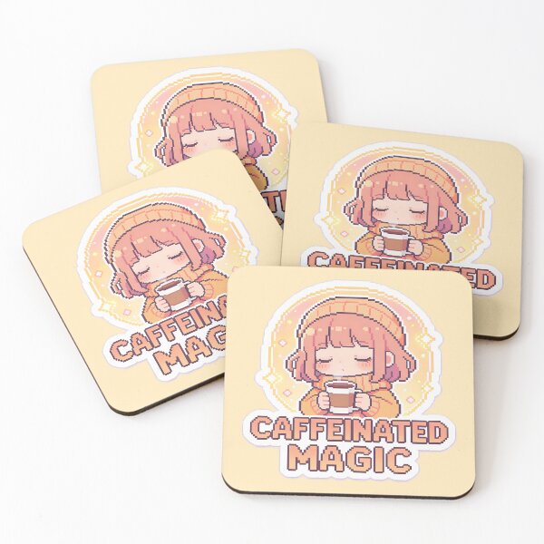 Item preview, Caffeinated Magic - Cute Pixel Art Girl with Coffee designed and sold by PotionPixelArt.