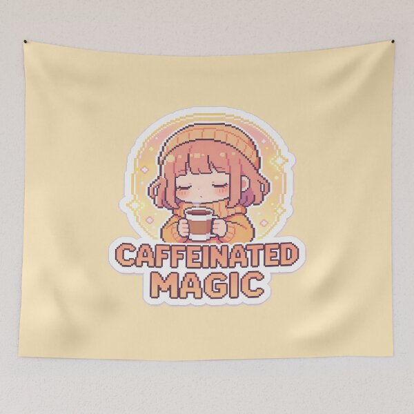 Item preview, Caffeinated Magic - Cute Pixel Art Girl with Coffee designed and sold by PotionPixelArt.