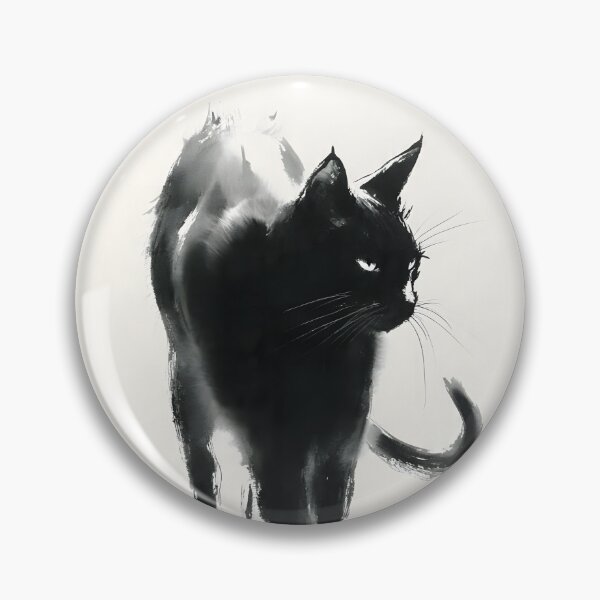 Item preview, Mysterious Black Cat Sumi-e Ink Art designed and sold by montaodujour.