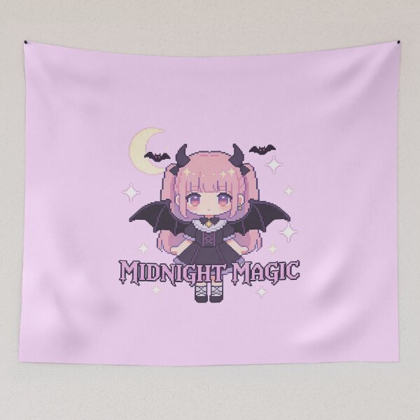 Item preview, Midnight Magic - Cute Pixel Art Pastel Goth Bat Girl designed and sold by PotionPixelArt.