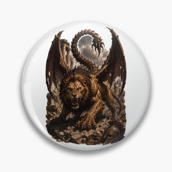 Item preview, Manticore Beast of Greek Mythology  Legendary Winged Monster Art designed and sold by MythwovenShop.