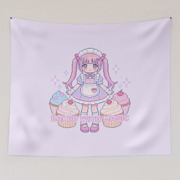 Item preview, Baked with Magic - Cute Pixel Art Maid and Cupcakes designed and sold by PotionPixelArt.