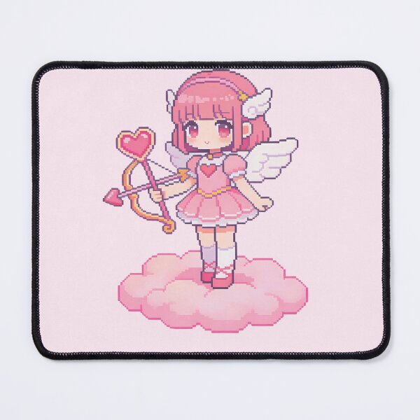 Item preview, Cute Pixel Art Cupid - Kawaii Angel Girl on Pink Cloud designed and sold by PotionPixelArt.