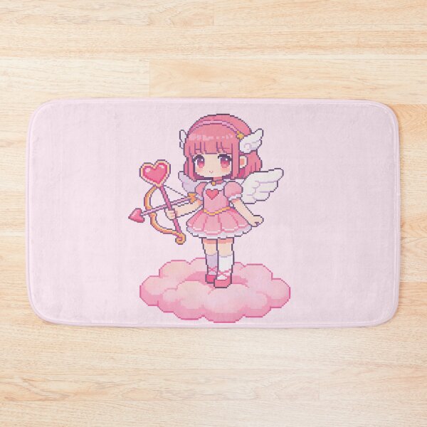 Item preview, Cute Pixel Art Cupid - Kawaii Angel Girl on Pink Cloud designed and sold by PotionPixelArt.