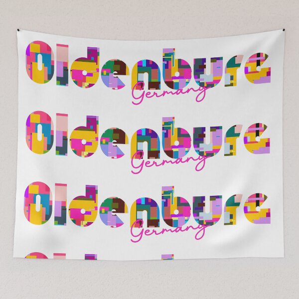 Item preview, Oldenburg, Germany, Vibrant Abstract City Typography Art designed and sold by Wanderful-roads.