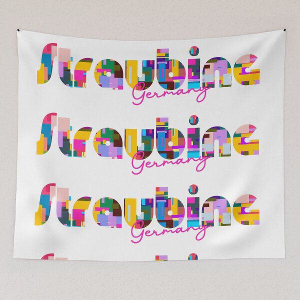 Item preview, Straubing, Germany, Vibrant Abstract City Typography Art designed and sold by Wanderful-roads.