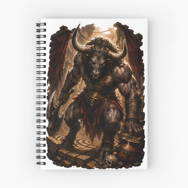 Item preview, Minotaur Guardian of the Labyrinth  Greek Mythology Legendary Beast Art designed and sold by MythwovenShop.