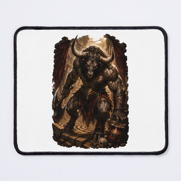 Item preview, Minotaur Guardian of the Labyrinth Greek Mythology Legendary Beast Art designed and sold by MythwovenShop.