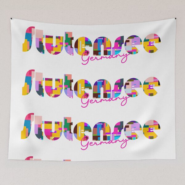 Item preview, Stutensee, Germany, Vibrant Abstract City Typography Art designed and sold by Wanderful-roads.