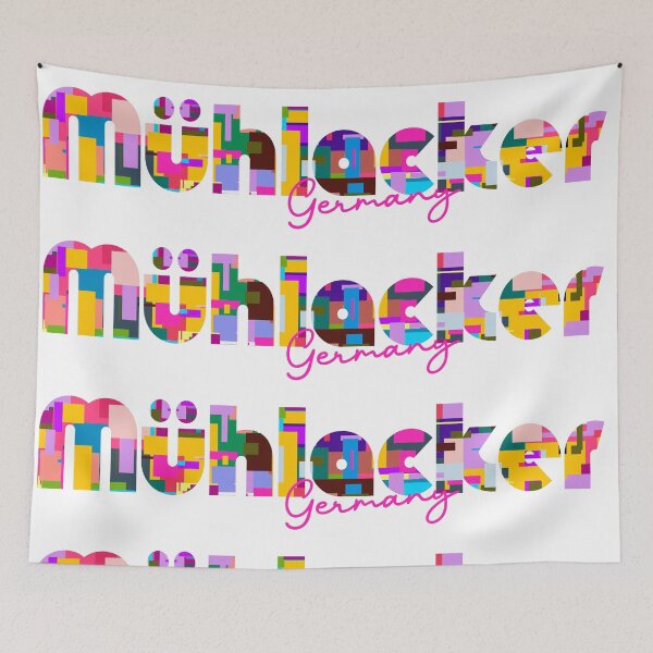 Item preview, Mühlacker, Germany, Vibrant Abstract City Typography Art designed and sold by Wanderful-roads.