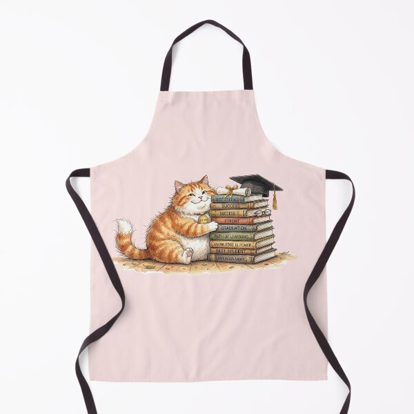 Item preview, Cute Watercolor Orange Cat Hugging Stack of Graduation Books designed and sold by BreezifyDesignStudio.