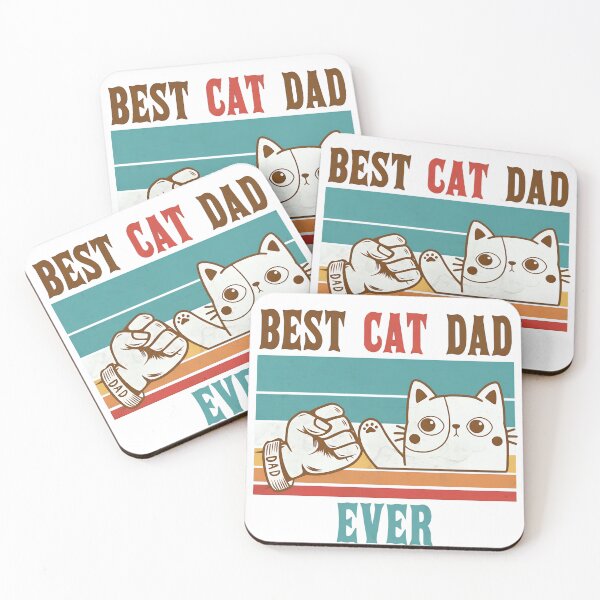 Item preview, BEST CAT DAD EVER Retro Fist Bump T-Shirt designed and sold by StranHabesre51.