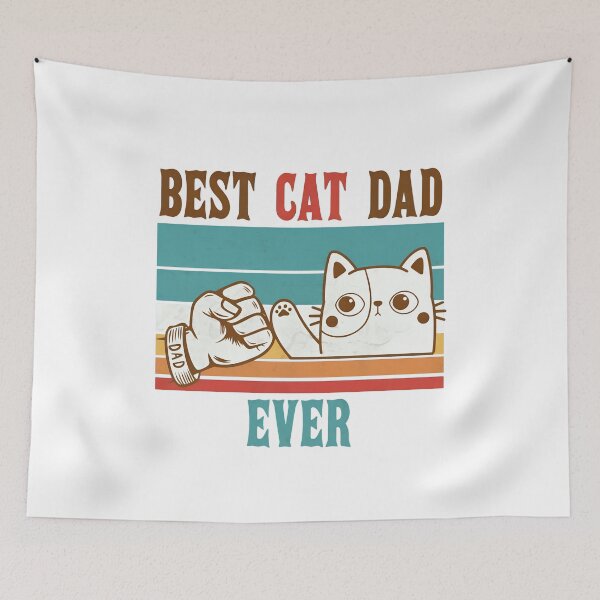 Item preview, BEST CAT DAD EVER Retro Fist Bump T-Shirt designed and sold by StranHabesre51.
