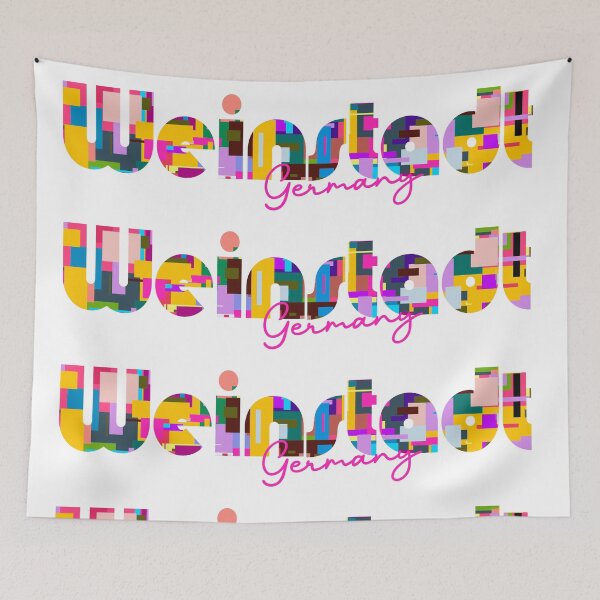 Item preview, Weinstadt, Germany, Vibrant Abstract City Typography Art designed and sold by Wanderful-roads.