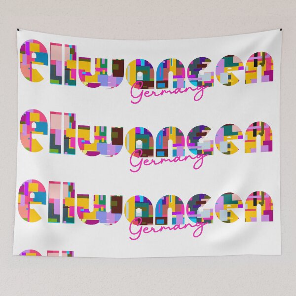 Item preview, Ellwangen, Germany, Vibrant Abstract City Typography Art designed and sold by Wanderful-roads.