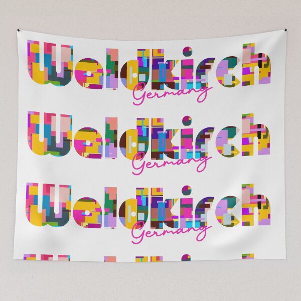 Item preview, Waldkirch, Germany, Vibrant Abstract City Typography Art designed and sold by Wanderful-roads.