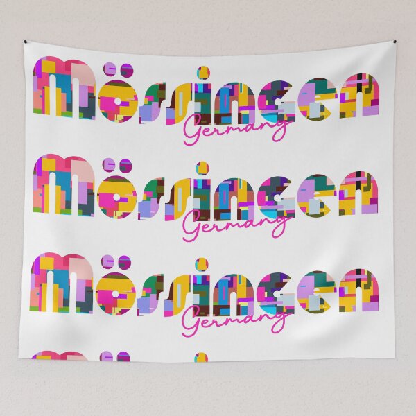 Item preview, Mössingen, Germany, Vibrant Abstract City Typography Art designed and sold by Wanderful-roads.