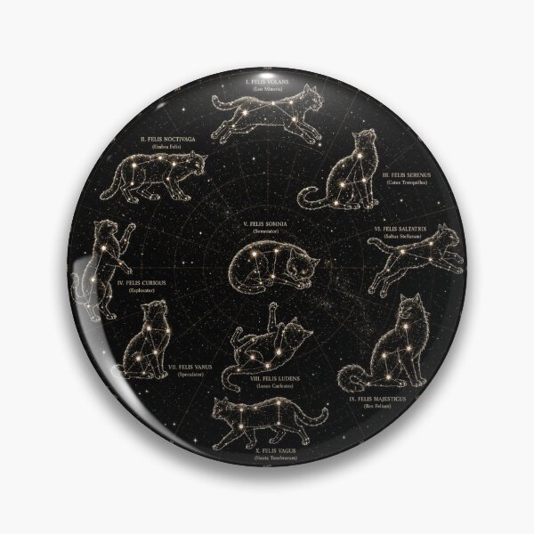 Item preview, Celestial Cat Constellation Map – Vintage Astronomical Star Chart of Feline Constellations designed and sold by Extravanganzza.