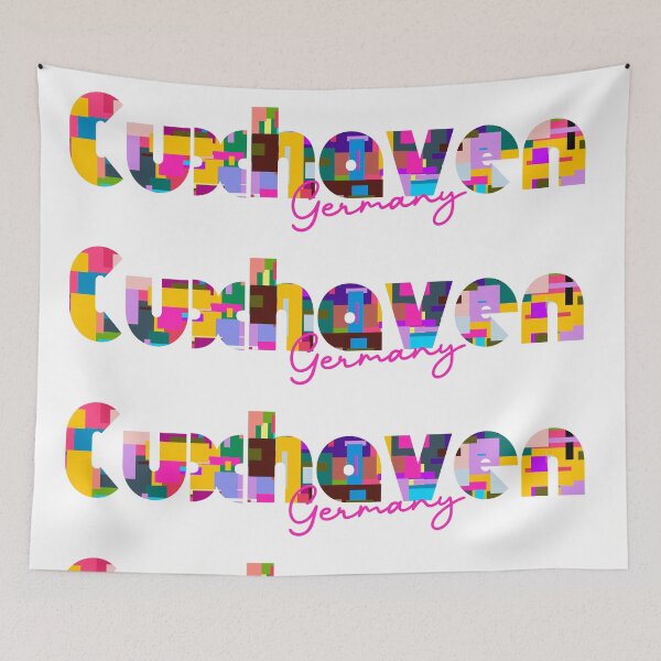 Item preview, Cuxhaven, Germany, Vibrant Abstract City Typography Art designed and sold by Wanderful-roads.