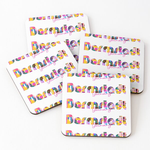 Item preview, Darmstadt, Germany, Vibrant Abstract City Typography Art designed and sold by Wanderful-roads.