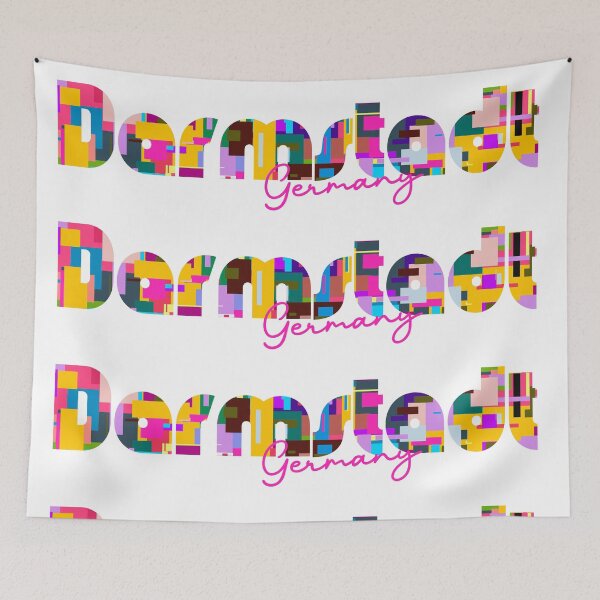Item preview, Darmstadt, Germany, Vibrant Abstract City Typography Art designed and sold by Wanderful-roads.