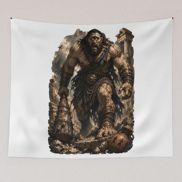 Item preview, Cyclops Giant of Greek Mythology  Legendary One-Eyed Titan Art designed and sold by MythwovenShop.
