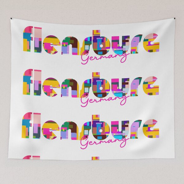 Item preview, Flensburg, Germany, Vibrant Abstract City Typography Art designed and sold by Wanderful-roads.