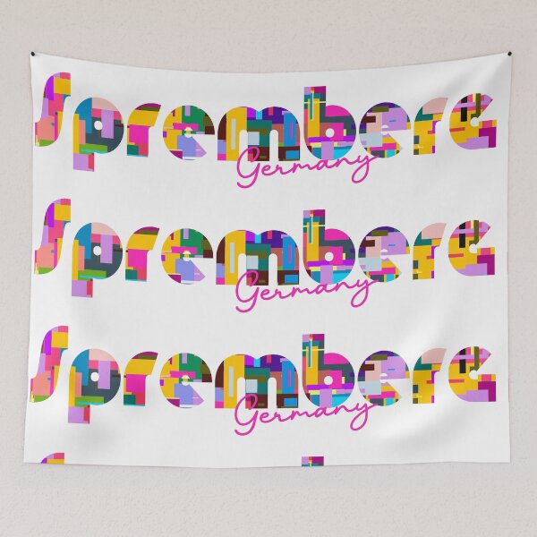 Item preview, Spremberg, Germany, Vibrant Abstract City Typography Art designed and sold by Wanderful-roads.