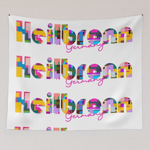 Item preview, Heilbronn, Germany, Vibrant Abstract City Typography Art designed and sold by Wanderful-roads.