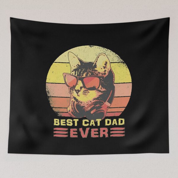 Item preview, Best Cat Dad Ever Retro Sunset Cool Cat designed and sold by StranHabesre51.