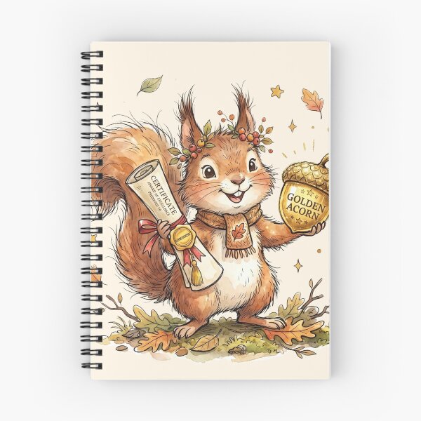 Item preview, Cute Watercolor Squirrel with Certificate and Golden Acorn Award designed and sold by BreezifyDesignStudio.
