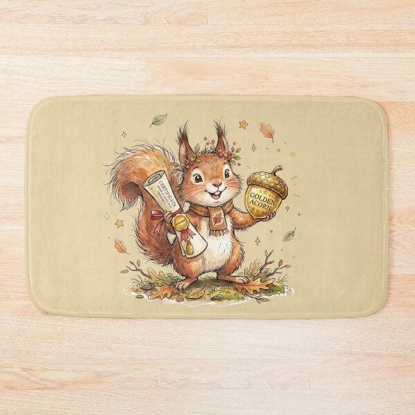 Item preview, Cute Watercolor Squirrel with Certificate and Golden Acorn Award designed and sold by BreezifyDesignStudio.