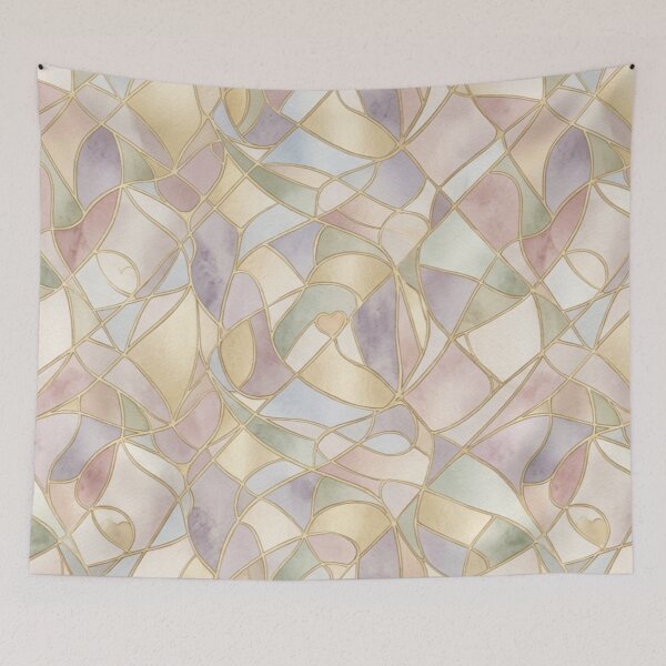 Item preview, Luxury Pastel Mosaic Love Stained Glass Pattern designed and sold by InnerwayStudio.