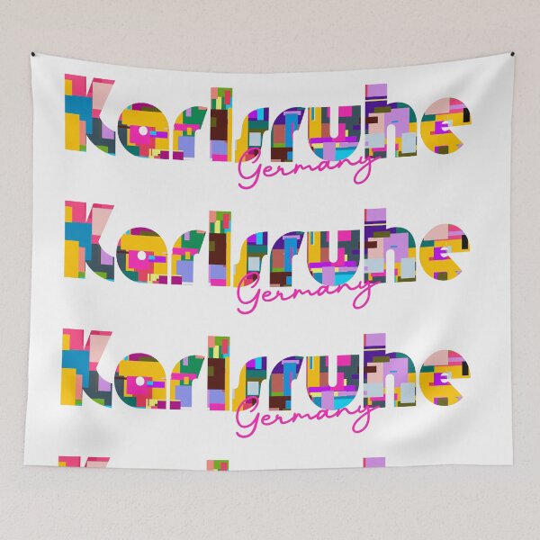 Item preview, Karlsruhe, Germany, Vibrant Abstract City Typography Art designed and sold by Wanderful-roads.