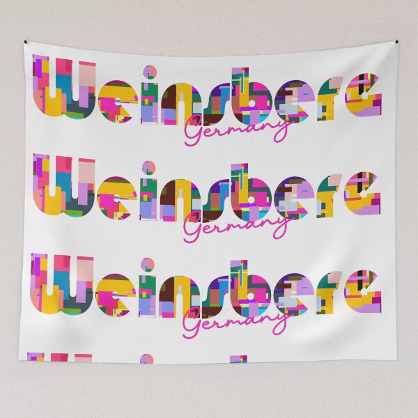 Item preview, Weinsberg, Germany, Vibrant Abstract City Typography Art designed and sold by Wanderful-roads.