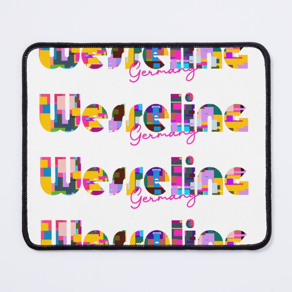 Item preview, Wesseling, Germany, Vibrant Abstract City Typography Art designed and sold by Wanderful-roads.