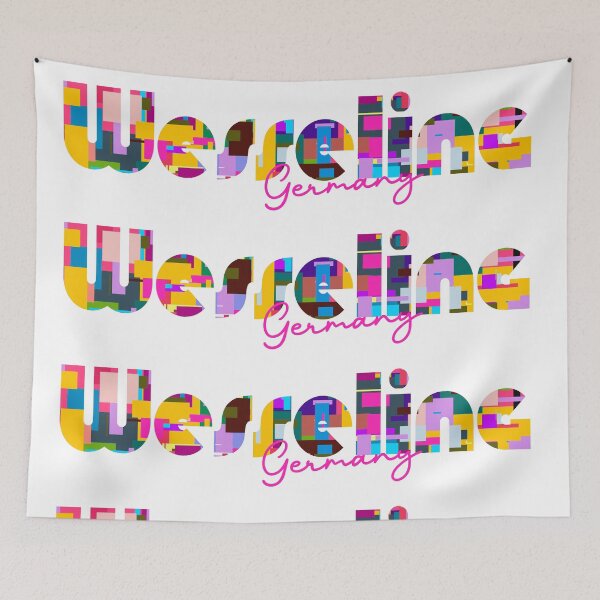 Item preview, Wesseling, Germany, Vibrant Abstract City Typography Art designed and sold by Wanderful-roads.