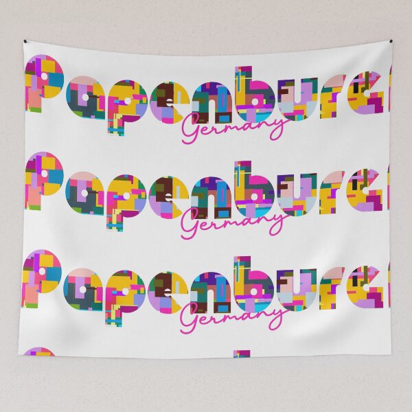 Item preview, Papenburg, Germany, Vibrant Abstract City Typography Art designed and sold by Wanderful-roads.