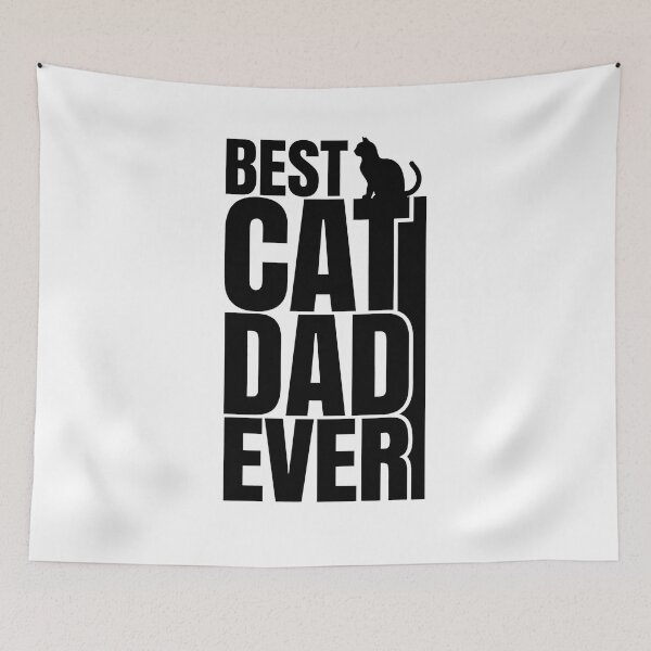Item preview, BEST CAT DAD EVER Stacked Typography Cat Silhouette designed and sold by StranHabesre51.