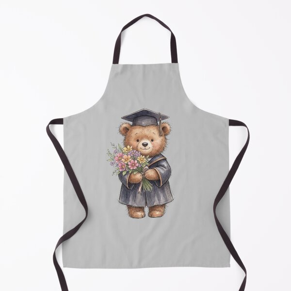 Item preview, Cute Watercolor Graduation Teddy Bear with Flower Bouquet designed and sold by BreezifyDesignStudio.