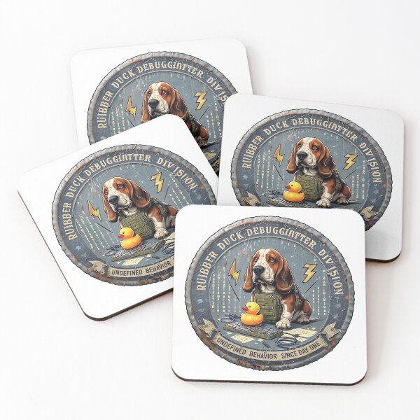 Item preview, Basset Hound Rubber Duck Debugging Programmer designed and sold by PawsRetroStudio.