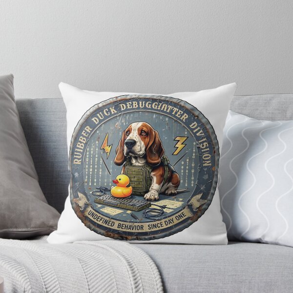 Item preview, Basset Hound Rubber Duck Debugging Programmer designed and sold by PawsRetroStudio.