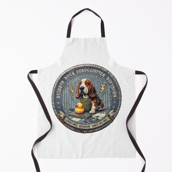 Item preview, Basset Hound Rubber Duck Debugging Programmer designed and sold by PawsRetroStudio.