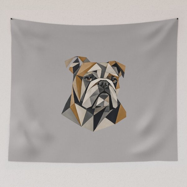 Item preview, Cubist Bulldog Geometric Portrait designed and sold by Kicor.