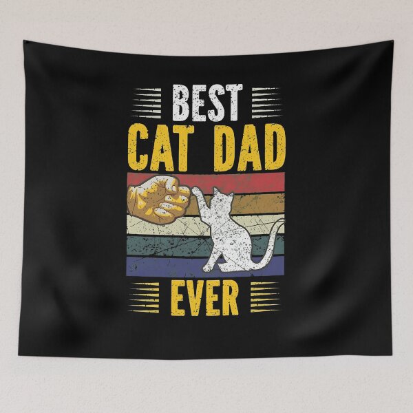 Item preview, Best Cat Dad Ever Vintage Retro Fist Bump designed and sold by StranHabesre51.