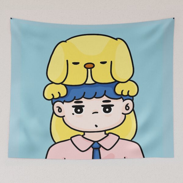 Item preview, Cute boy and his best puppy friend designed and sold by impui.