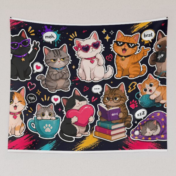 Item preview, Sassy Cat Chaos Collage designed and sold by MoodCats.
