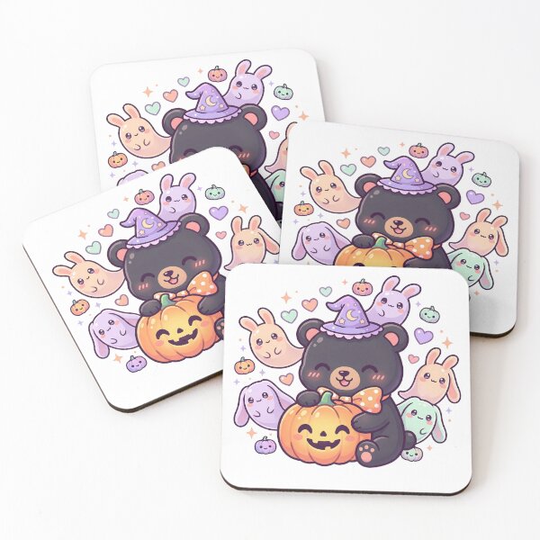 Item preview, Cute Halloween Bear with Pumpkin – Kawaii Spooky Illustration designed and sold by Biwbiwty.