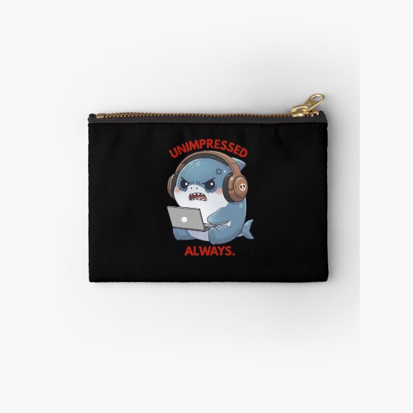 Item preview, Unimpressed Always Shark – Grumpy Cute Shark with Laptop Meme Design designed and sold by Nature's Chibis.